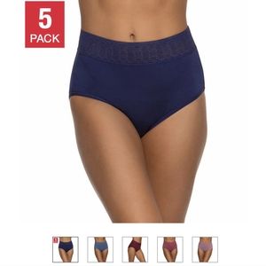 Black Bow Ladies' High Waist Brief, 5-pack